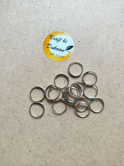 Silver circle metal rings, multiple round metal loops