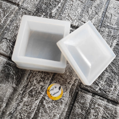 Square resin storage box mould from Kraft ki Dukaan for creating decorative resin boxes