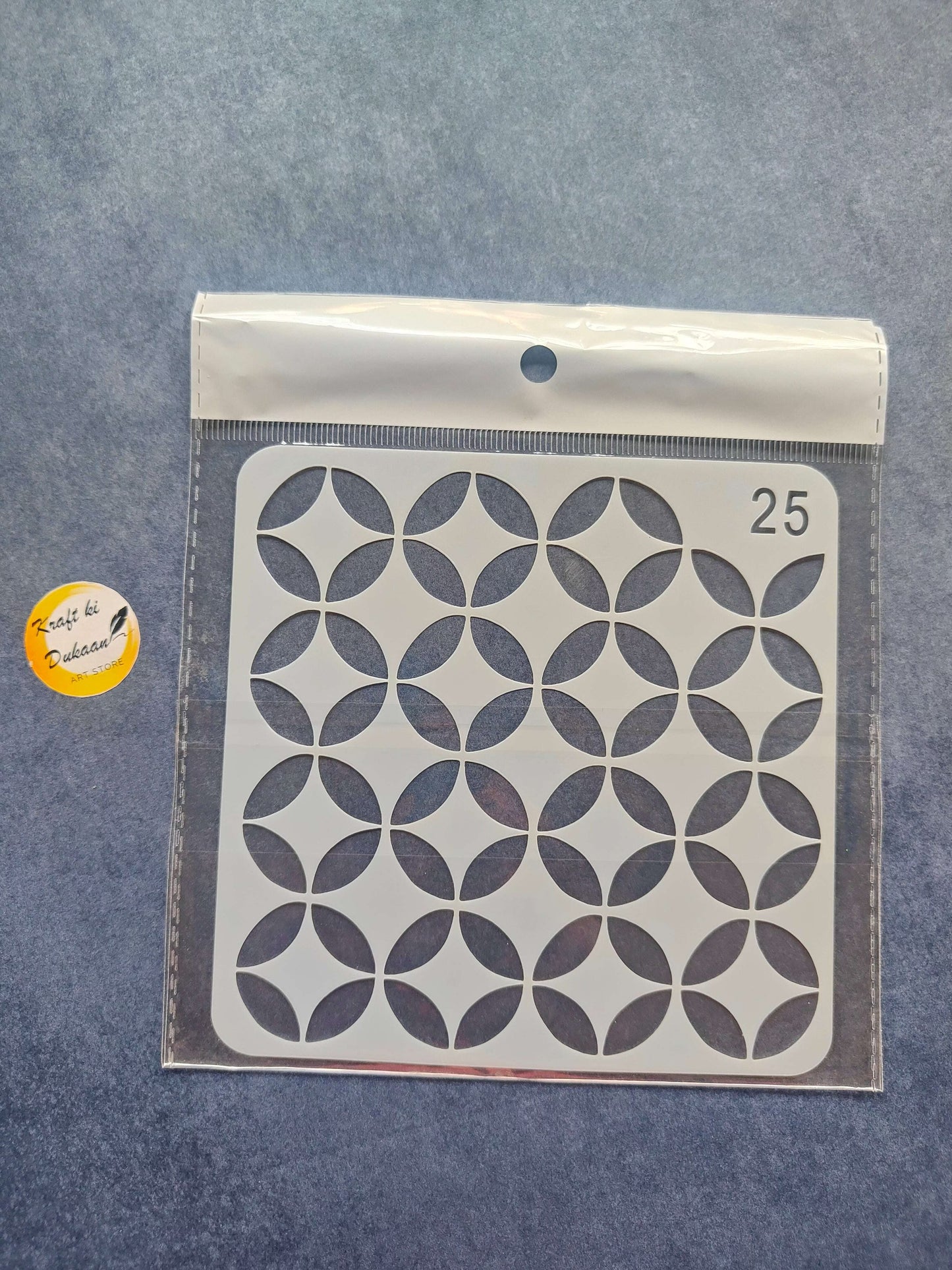 Circle petal cluster pattern stencil, Design 25