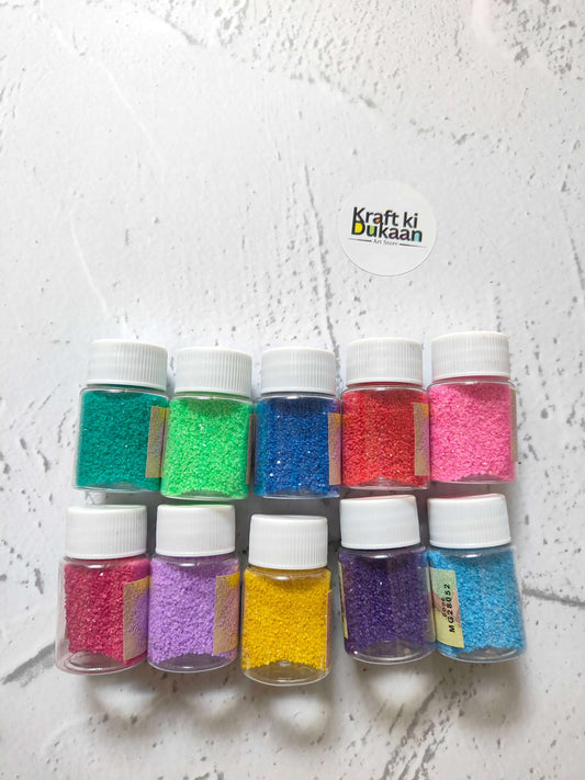 Colored sugar sand pack of 10 jars with assorted glittery colors, sealed lids
