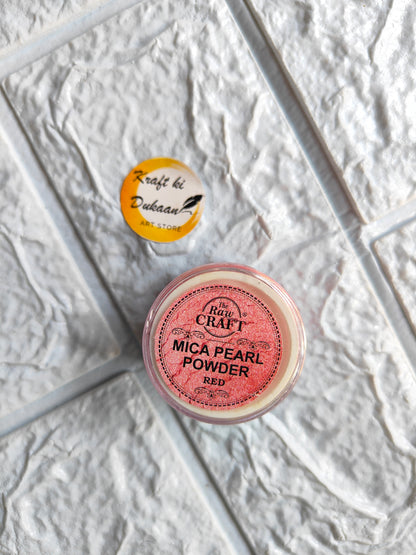 Kraft ki Dukaan MICA pearl powder for resin in red color, perfect for crafting and creative projects
