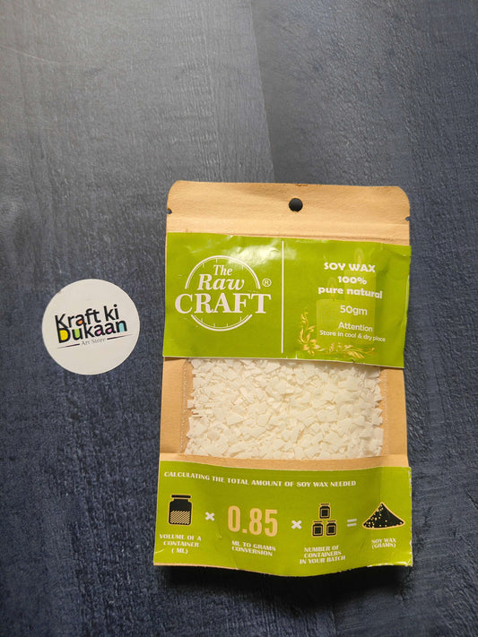 Soy wax bag 50GM, pure natural flakes in green/brown pouch