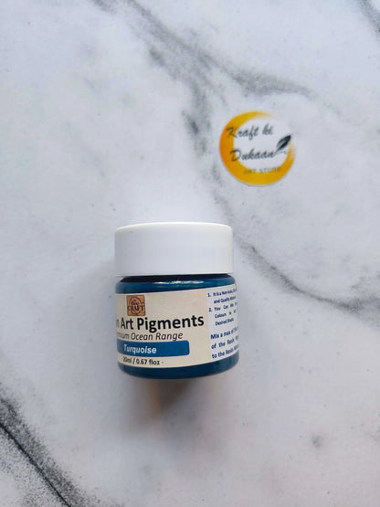 Kraft ki Dukaan Turquoise Opaque Pigment for Resin Art in 2 oz jar for vibrant color