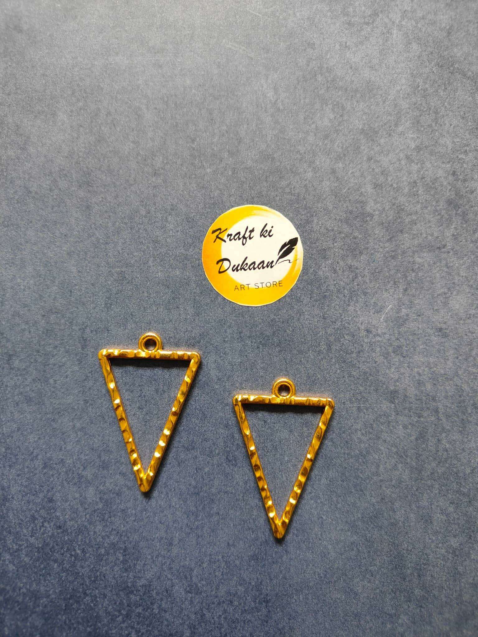 Triangle bezel pendants, gold-tone triangular frames with top loop (2 shown)