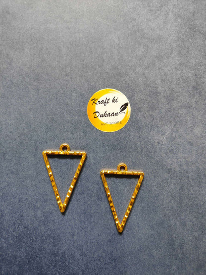 Triangle bezel pendants, gold-tone triangular frames with top loop (2 shown)