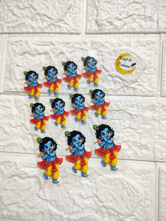 UV DTF peel-off sticker sheet J26 with 12 cartoon blue child figure stickers