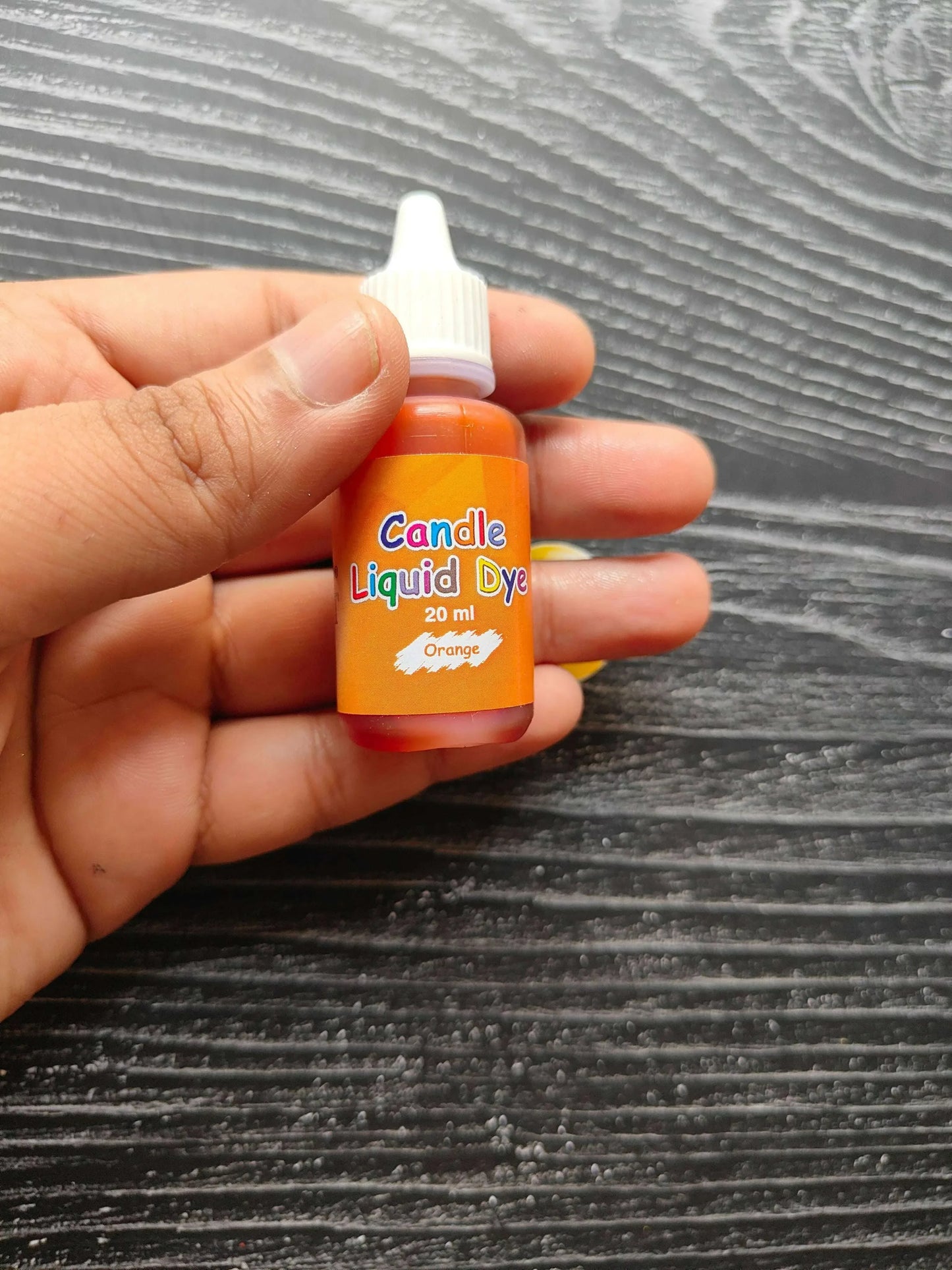 Candle Liquid Dye 20 ml, orange bottle with white dropper cap