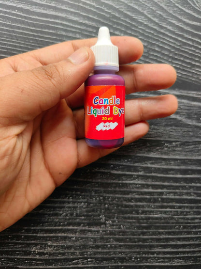 Candle Liquid Dye 20 ml, red bottle with white dropper cap