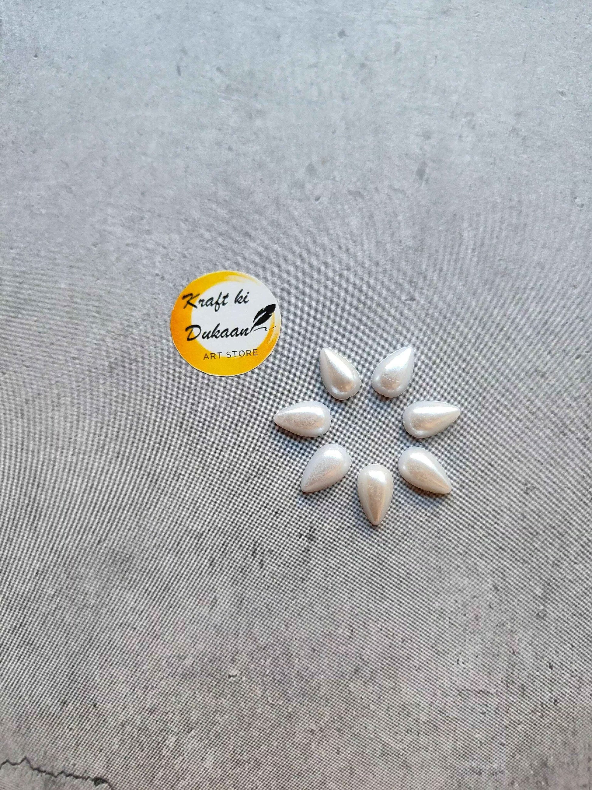 White Pearl Half Cut Drop Beads