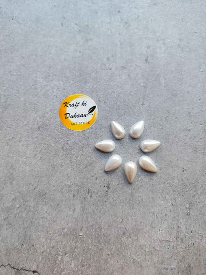 White Pearl Half Cut Drop Beads