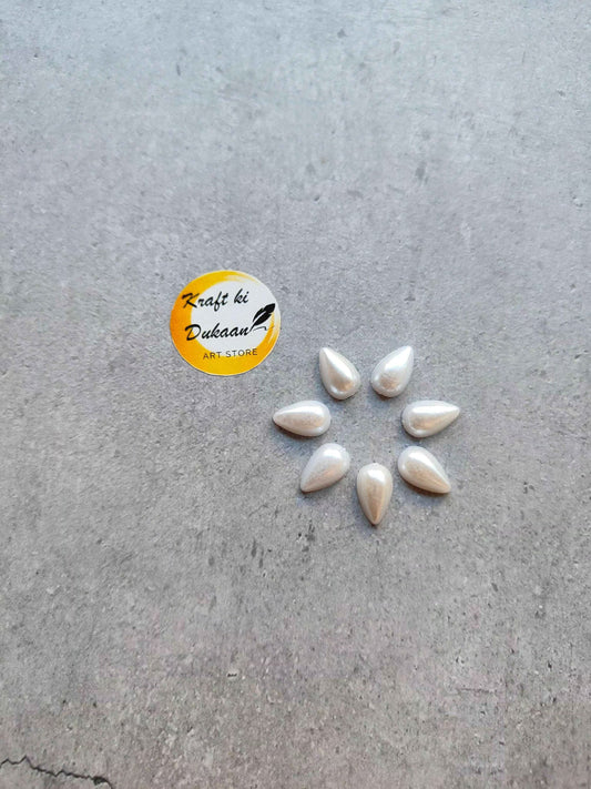 White Pearl Half Cut Drop Beads