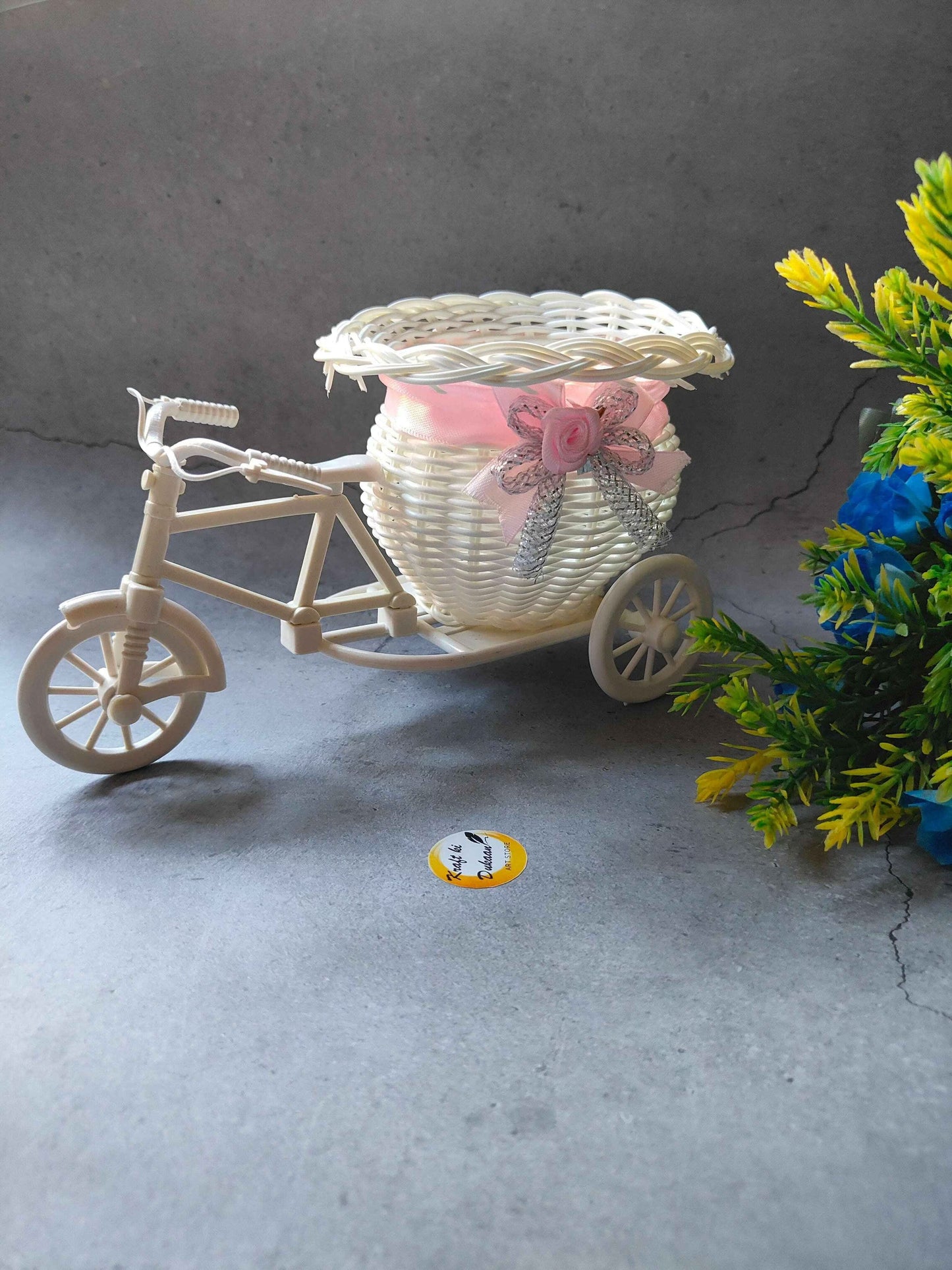 Wicker Decoration Cycle Pot Lace Basket