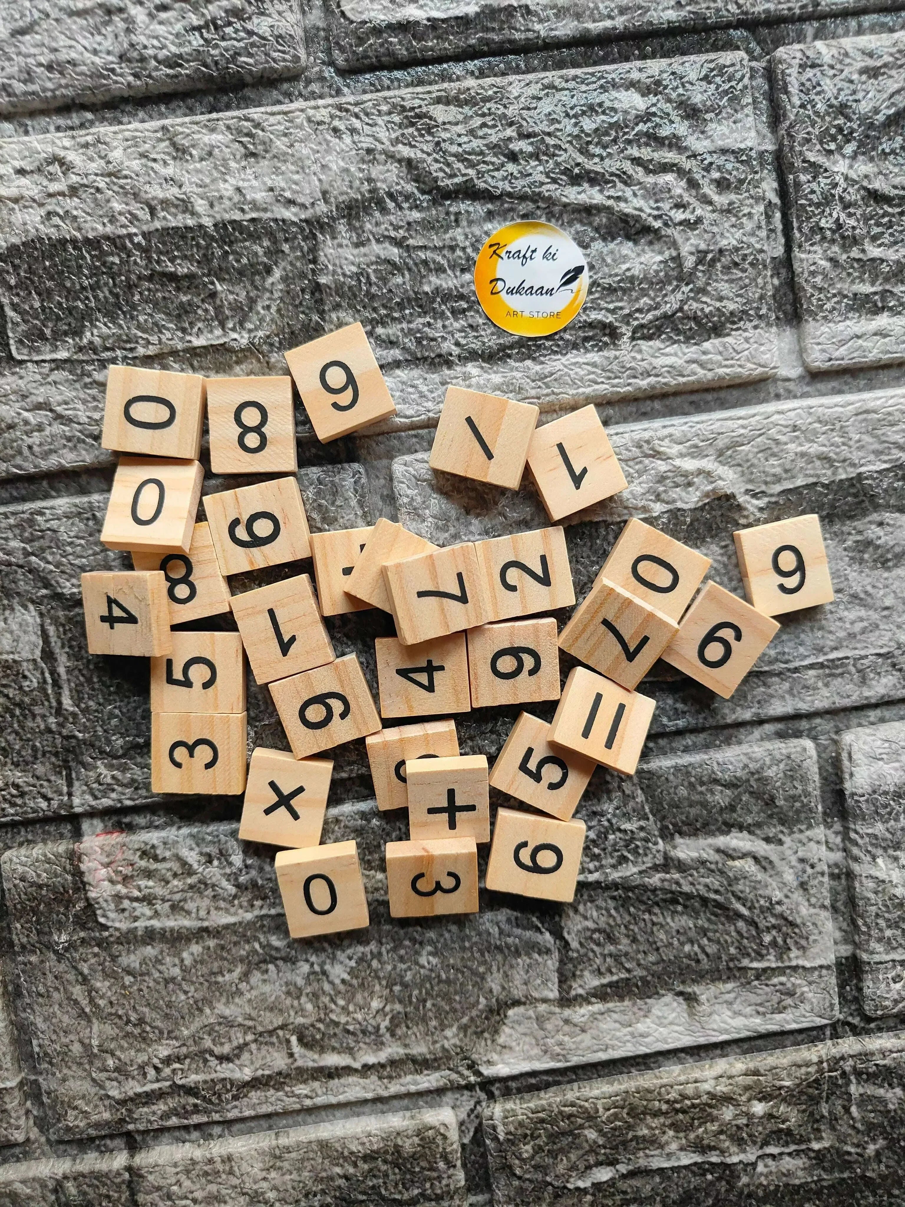 Wooden Number Blocks Set for Learning & Fun Play | Kraft ki Dukaan